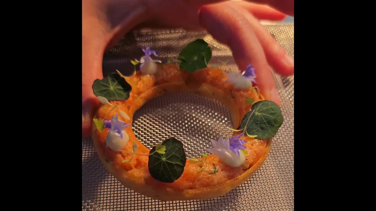 creation thumb for Crispy Round Tart with Smoked Trout Rillettes