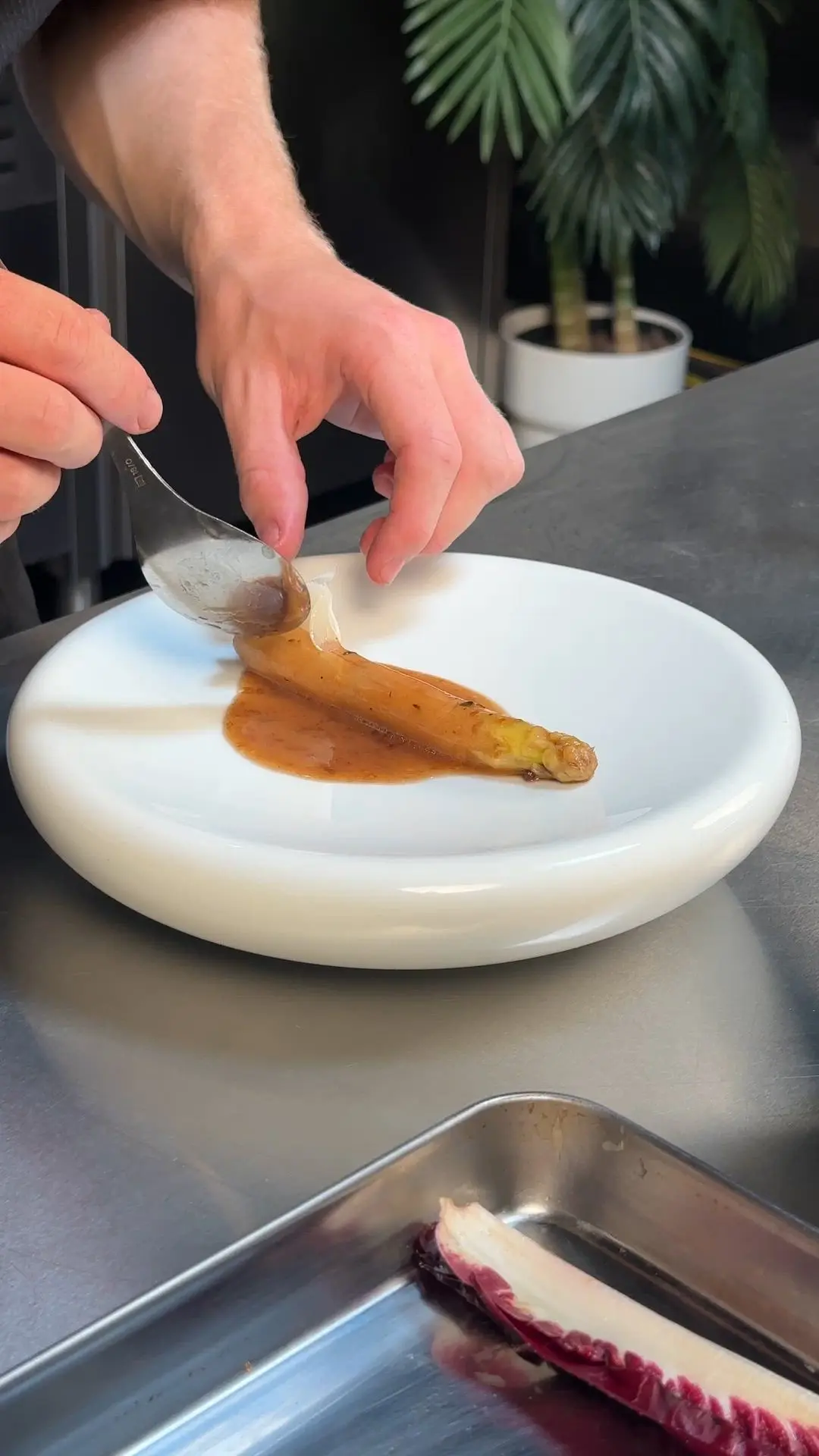 creation thumb for Weißer Spargel mit Gemüsebrühe-Reduktion