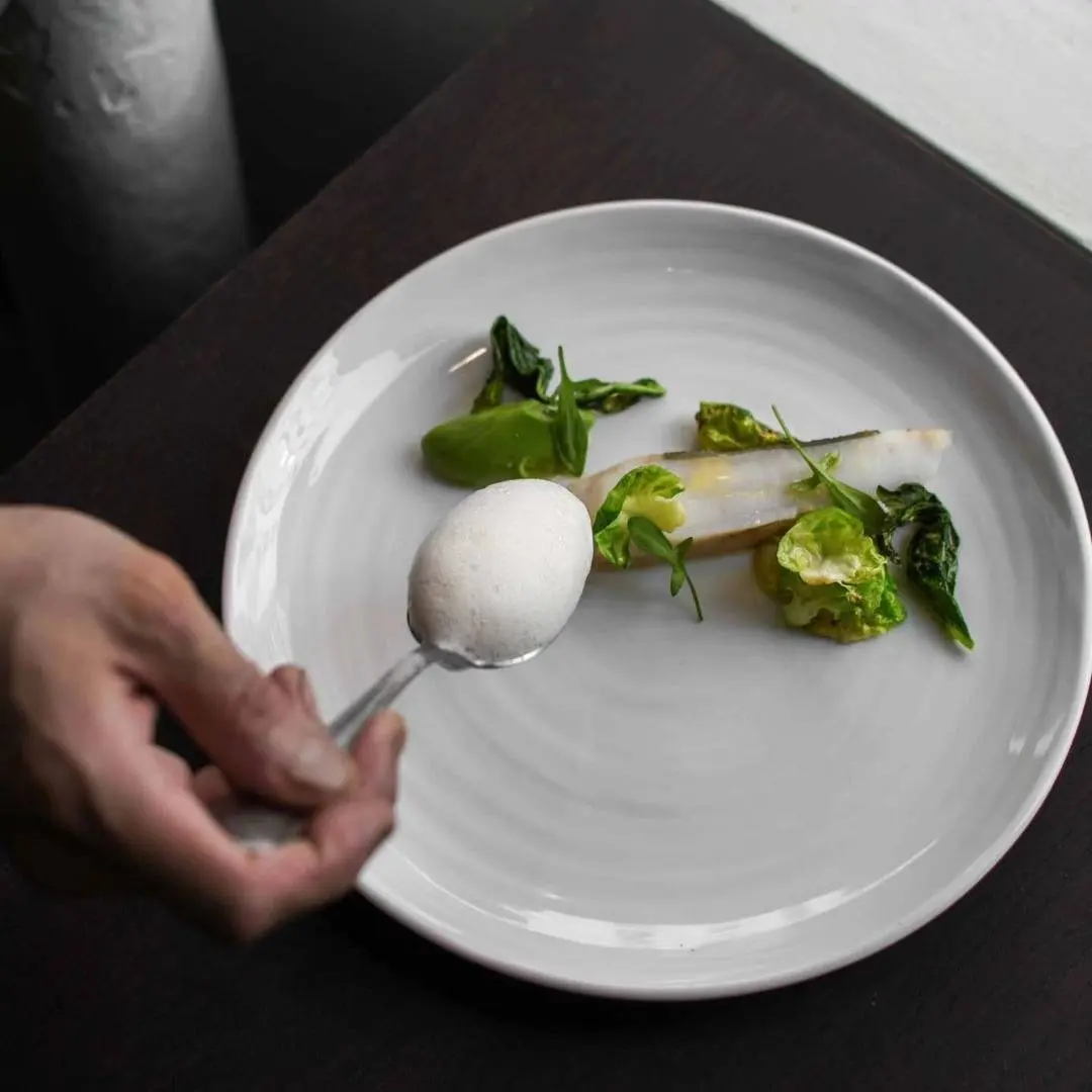 creation thumb for Saint-Pierre, Broccoli, Cima di Rapa, Lemon Balm Emulsion