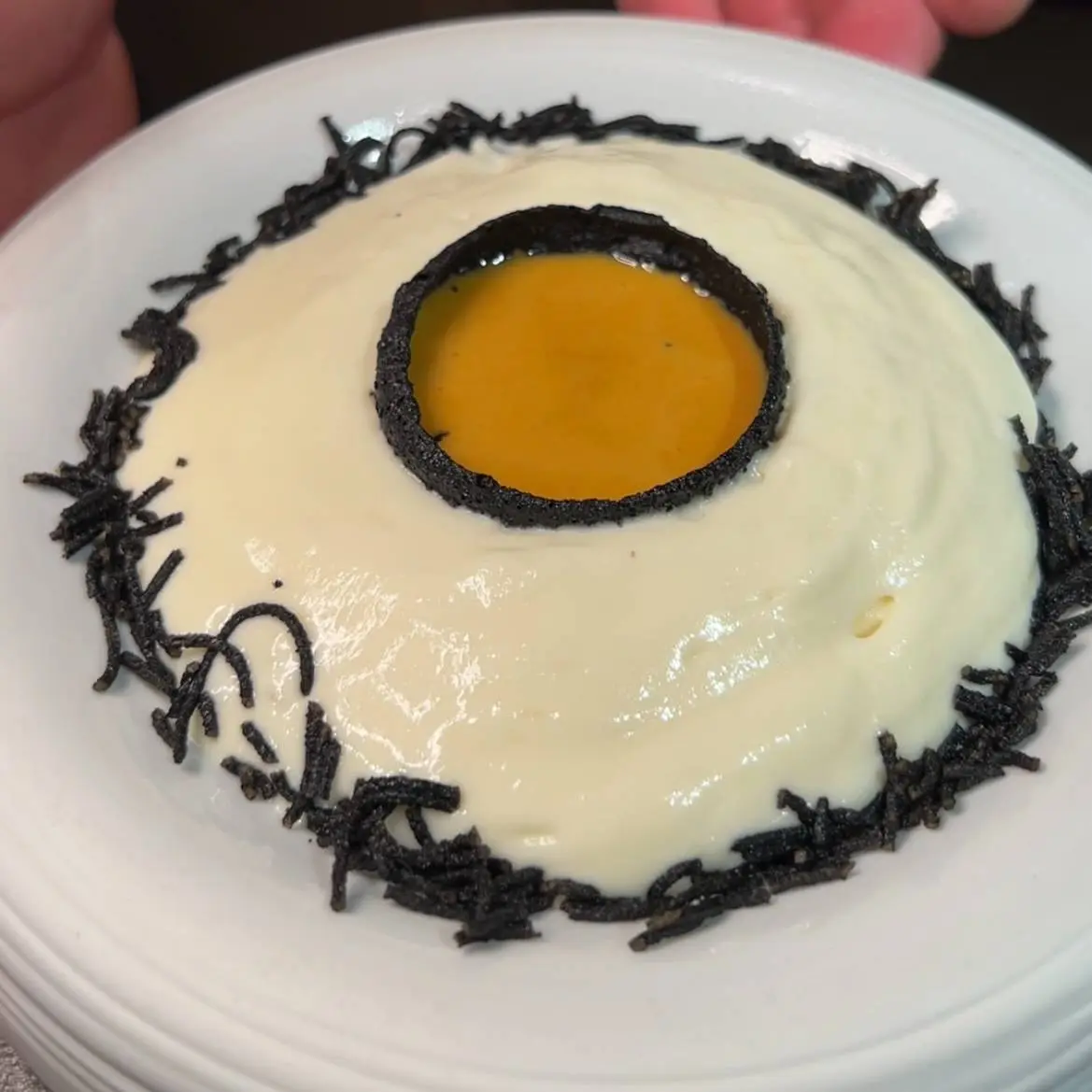 creation thumb for Squid Ink Semi-sphere Wafer with Potato Espuma