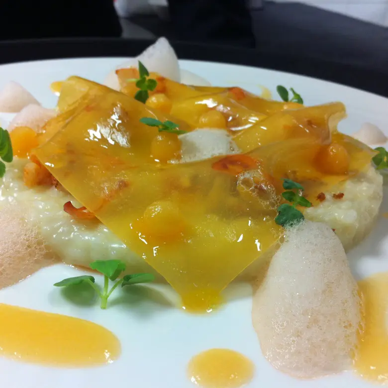 creation thumb for Risotto with Bellavista, Breton lobster and orange jelly