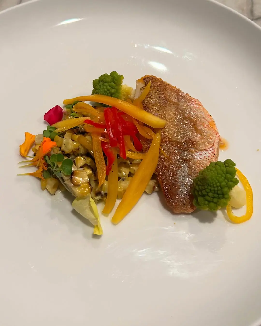 creation thumb for Snapper alla Griglia con Escovitch di Mango e Mais Grigliato