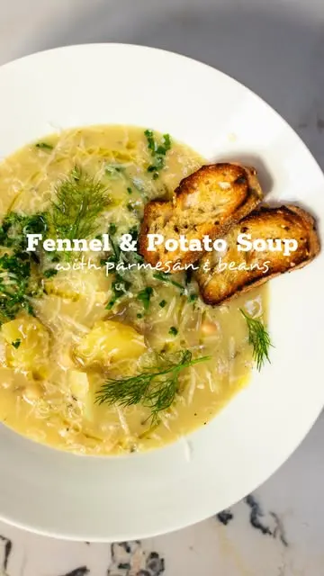 creation thumb for Fenchel-Kartoffel- und weiße Bohnen-Suppe mit Parmesan