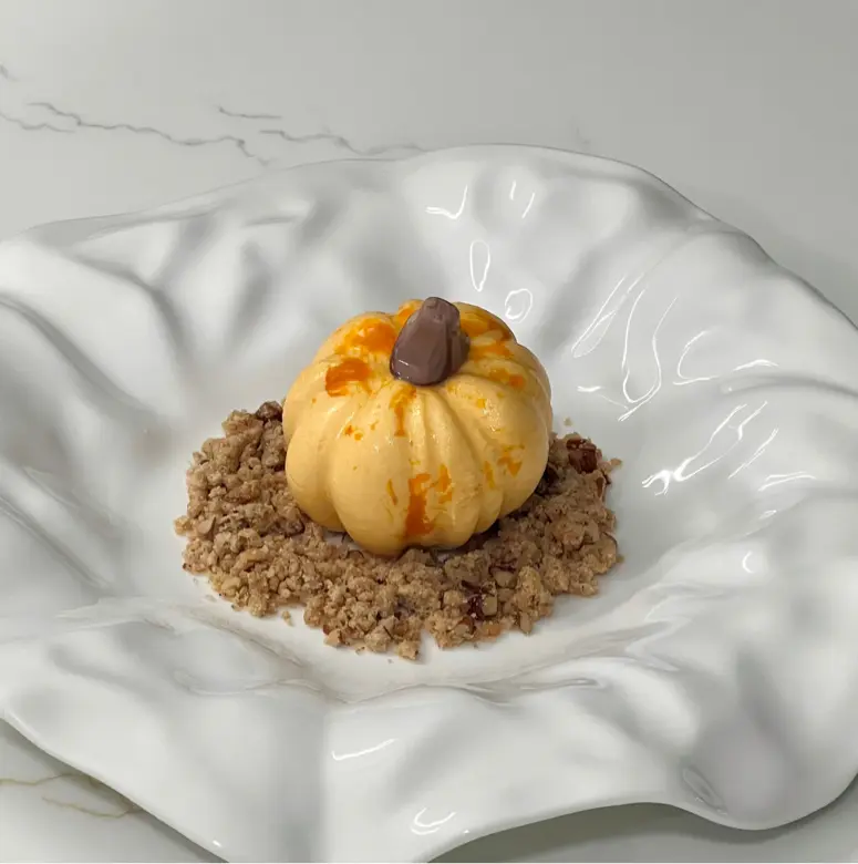 creation thumb for Mousse di Zucca allo Zafferano con Ganache al Caffè
