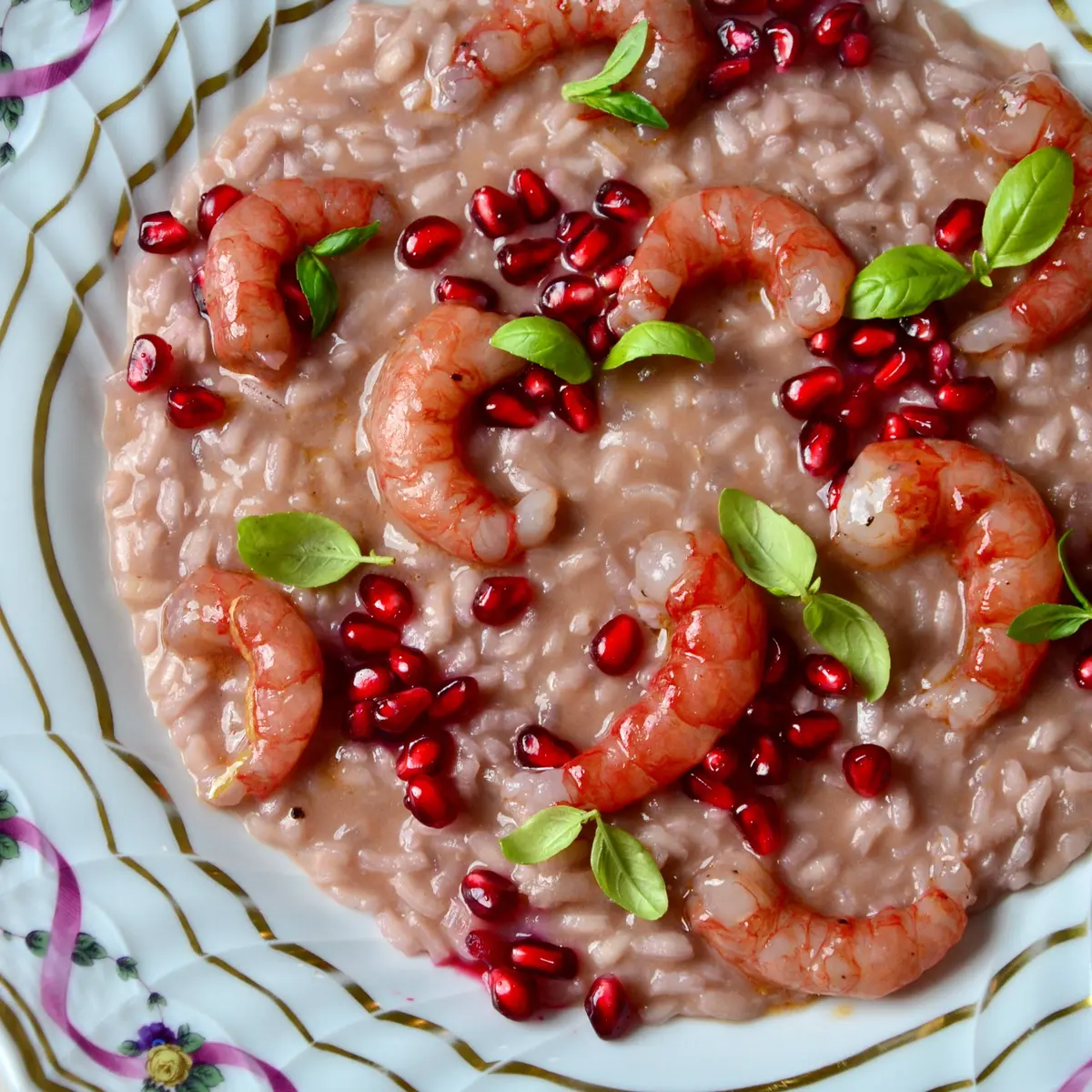 creation thumb for Pomegranate and red prawns risotto