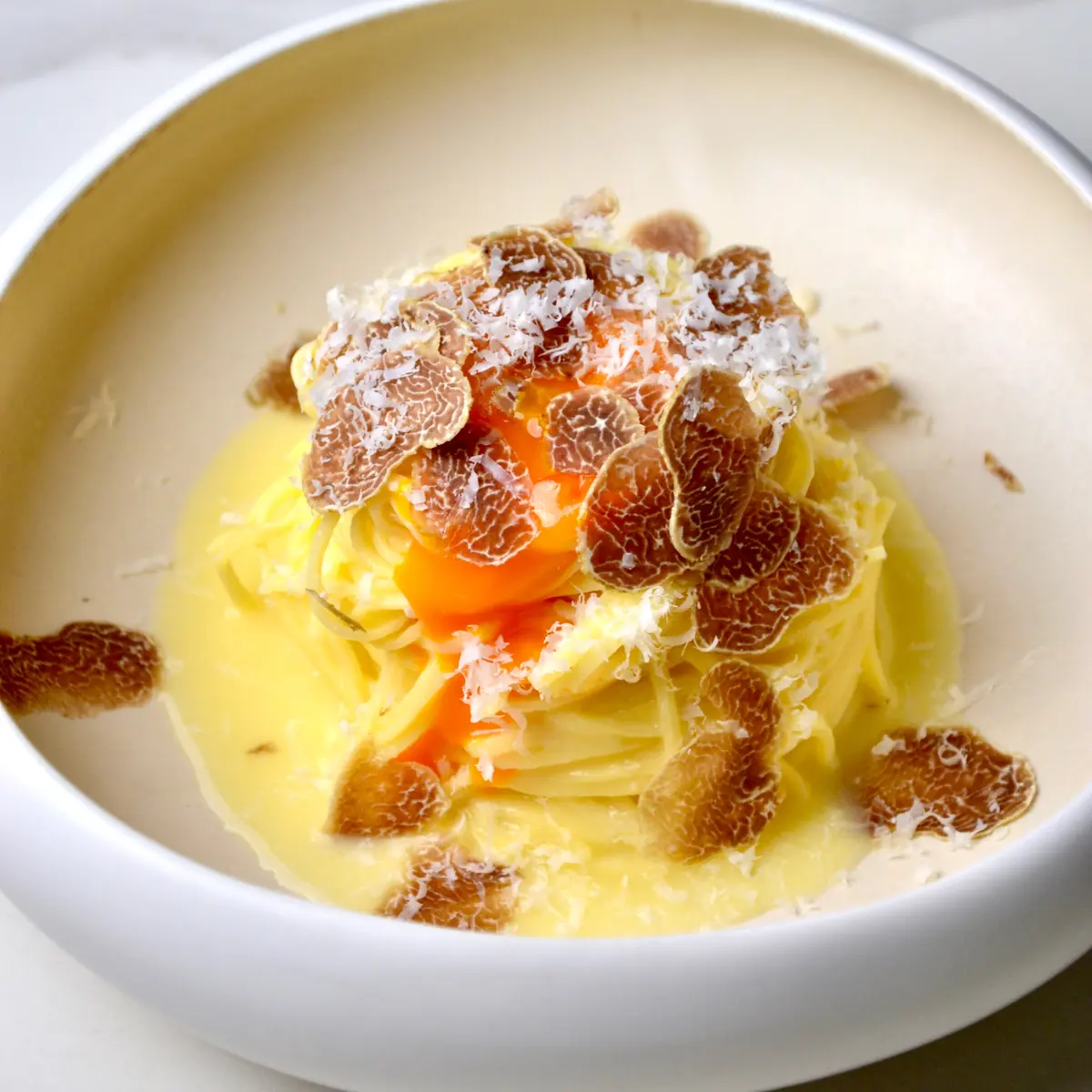 creation thumb for White Truffle Tagliolini with Confit Egg Yolk