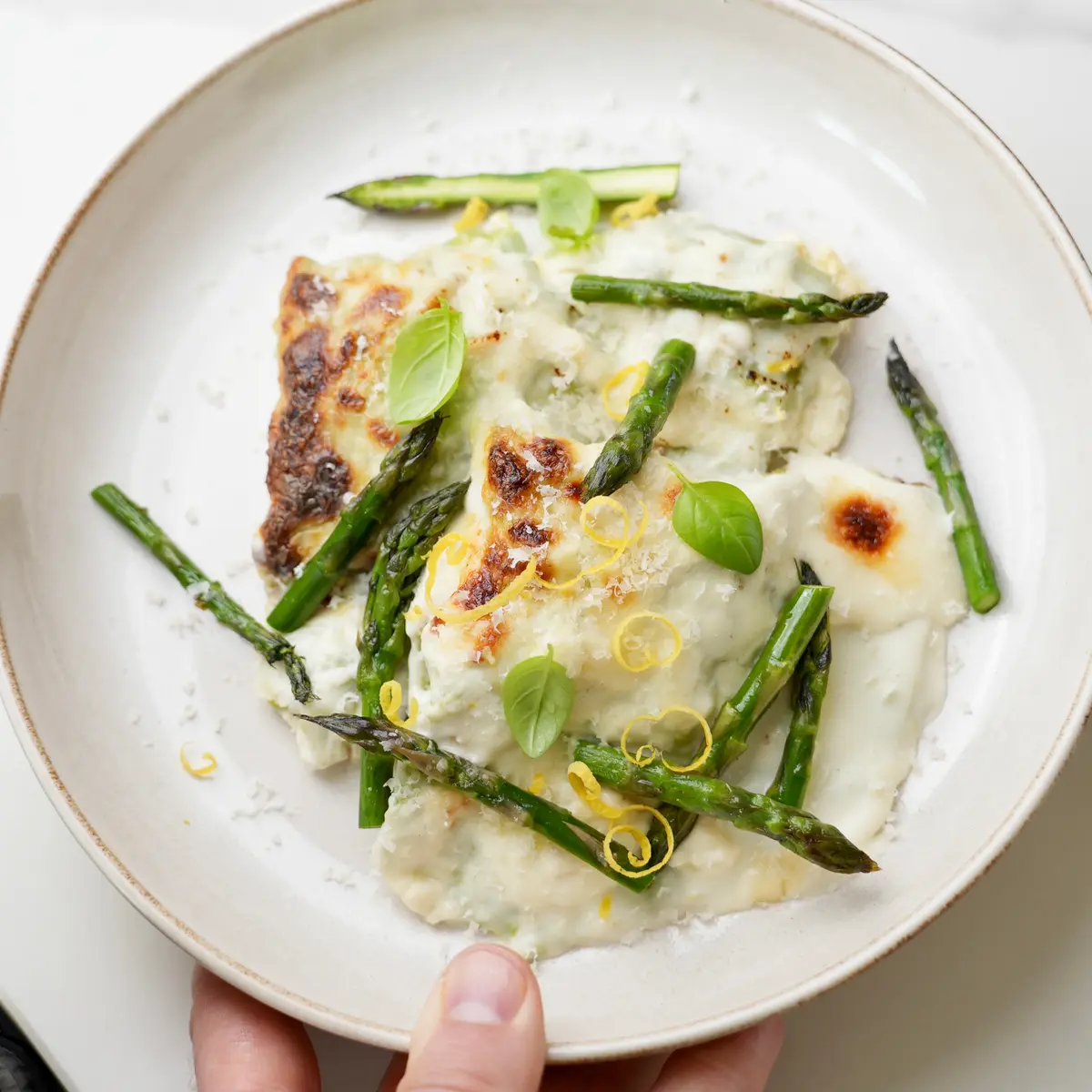 creation thumb for Baked Savoury Crepes with Asparagus and Grana Padano Cheese