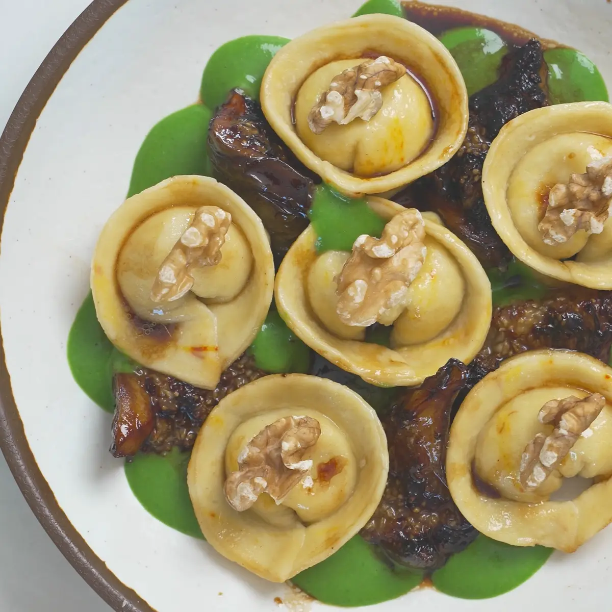 creation thumb for Gorgonzola Tortelli with Roasted Figs, Balsamic and Walnuts