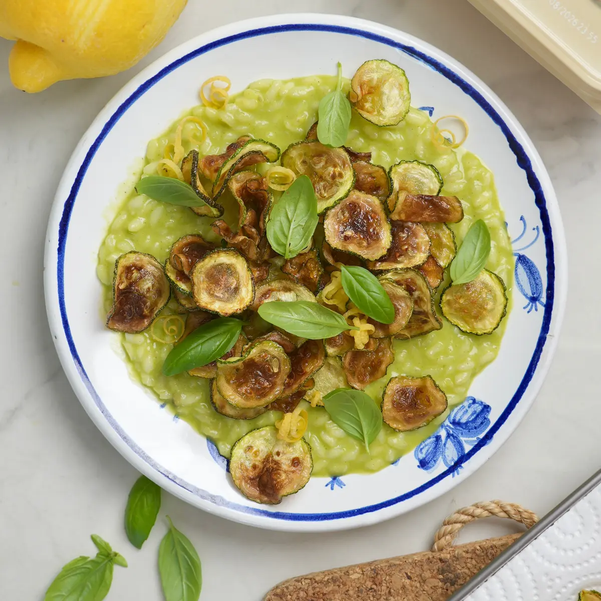 creation thumb for Courgette & Basil Risotto with Lemon Zest & Capers Butter