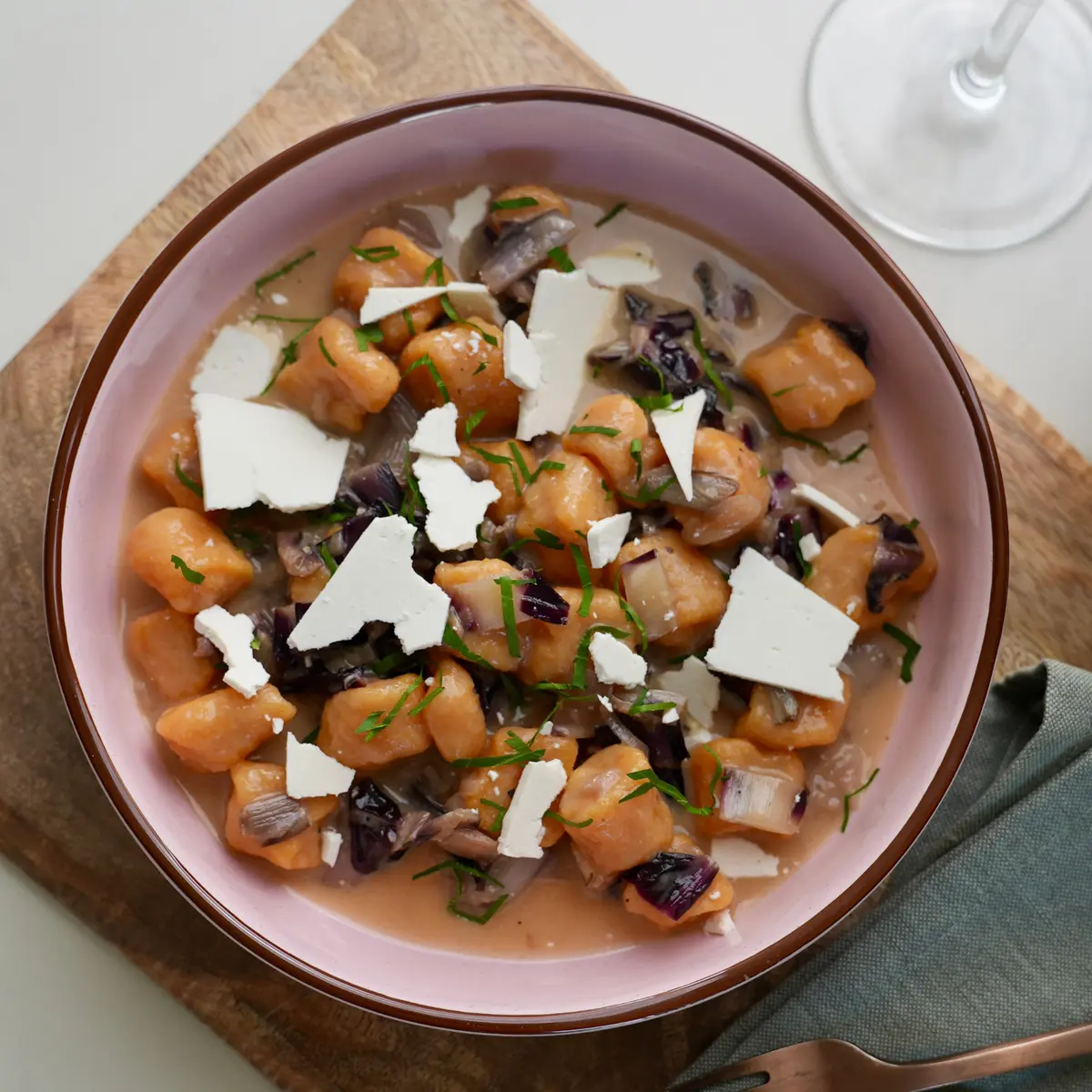 creation thumb for Sweet Potato Gnocchi with Radicchio and Smoked Ricotta