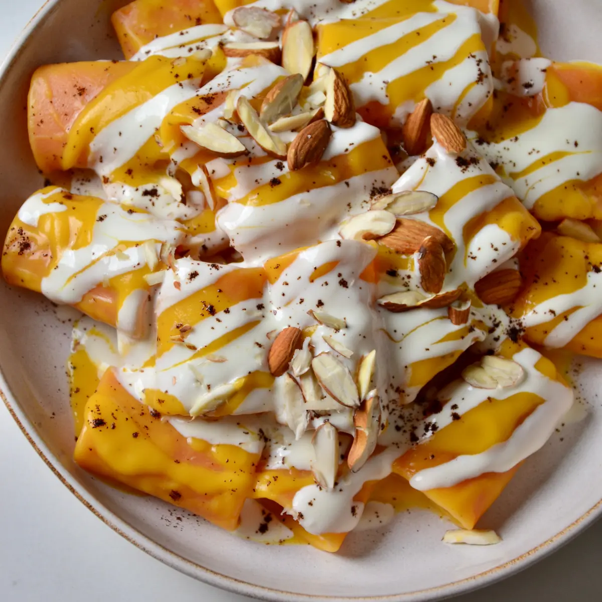 creation thumb for Paccheri with butternut squash, Pecorino, coffee & almond