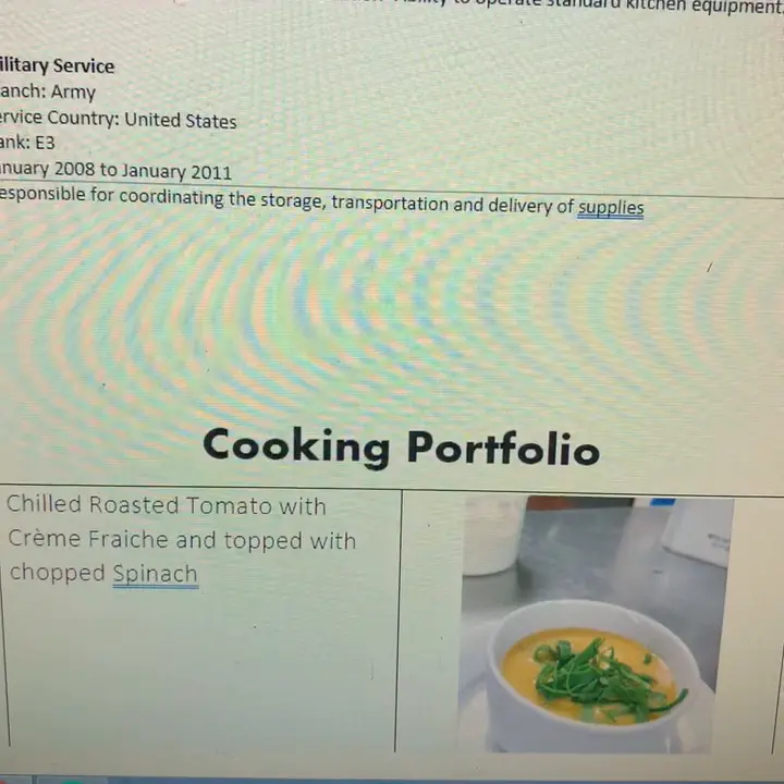 creation thumb for Cooking Portfolio