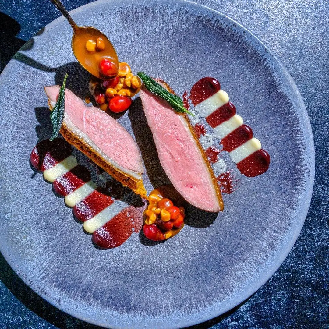 creation thumb for Entenbrust | Cranberry-Miso-Püree | Pastinakencreme