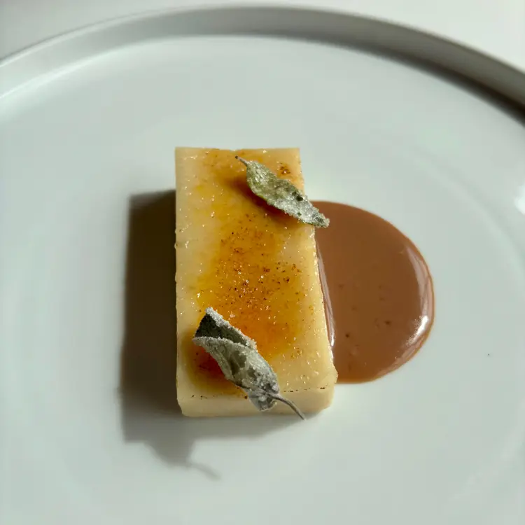 creation thumb for Vegan Almond Milk, White Chocolate and Sage Flan