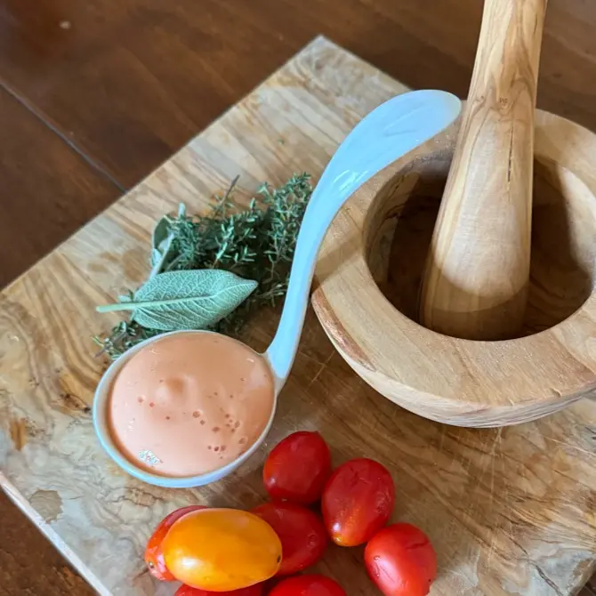 creation thumb for Vesuvian Piennolo Tomato Foam with Aromatic Herbs