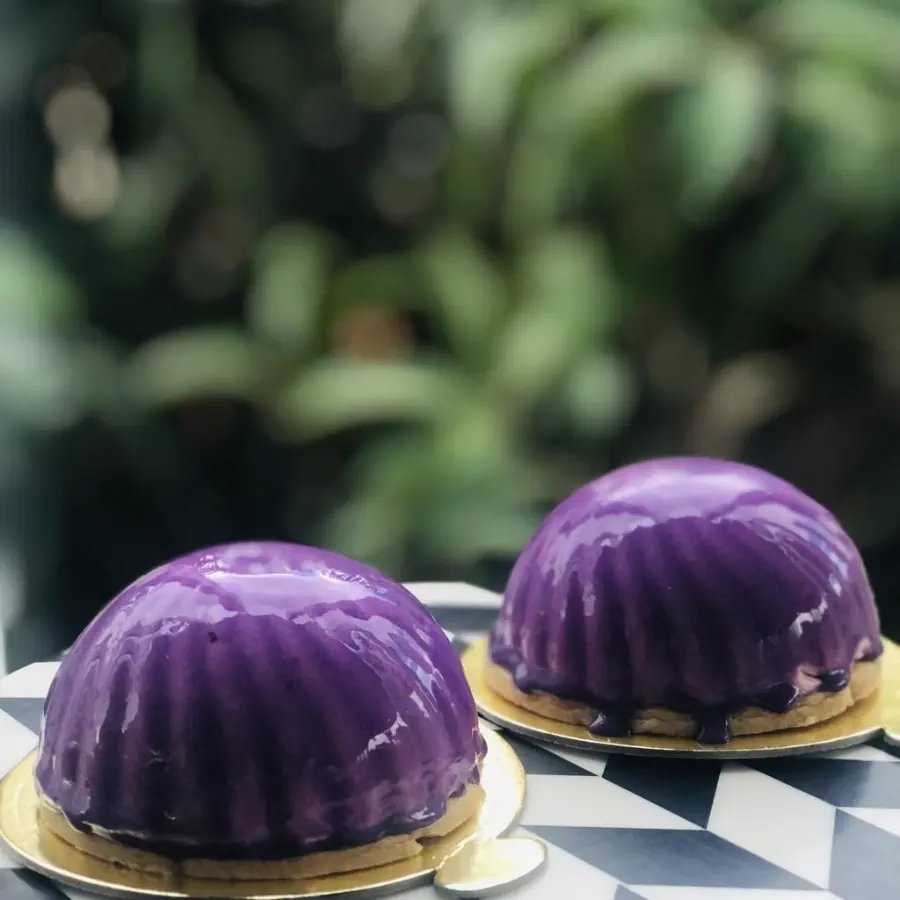 creation thumb for Say Cheese, Cheez cake with lavender cream, by Chef Satyasee