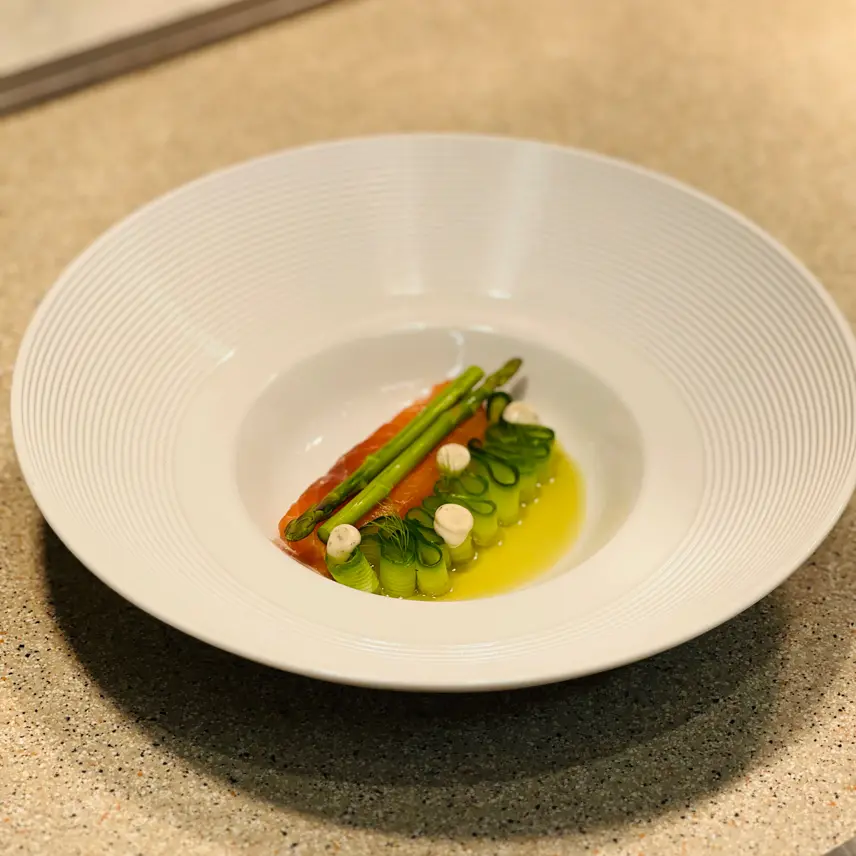 creation thumb for Cured salmon, asparagus, cucumber 