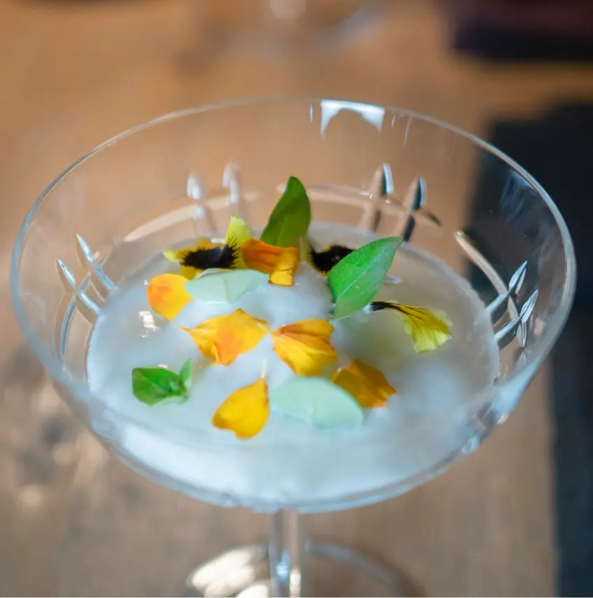 creation thumb for Green Apple Sorbet with Almond-Calvados Espuma