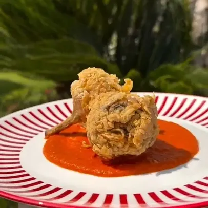 creation thumb for Kentucky Fried Artichokes with Spiced Tomato Sauce