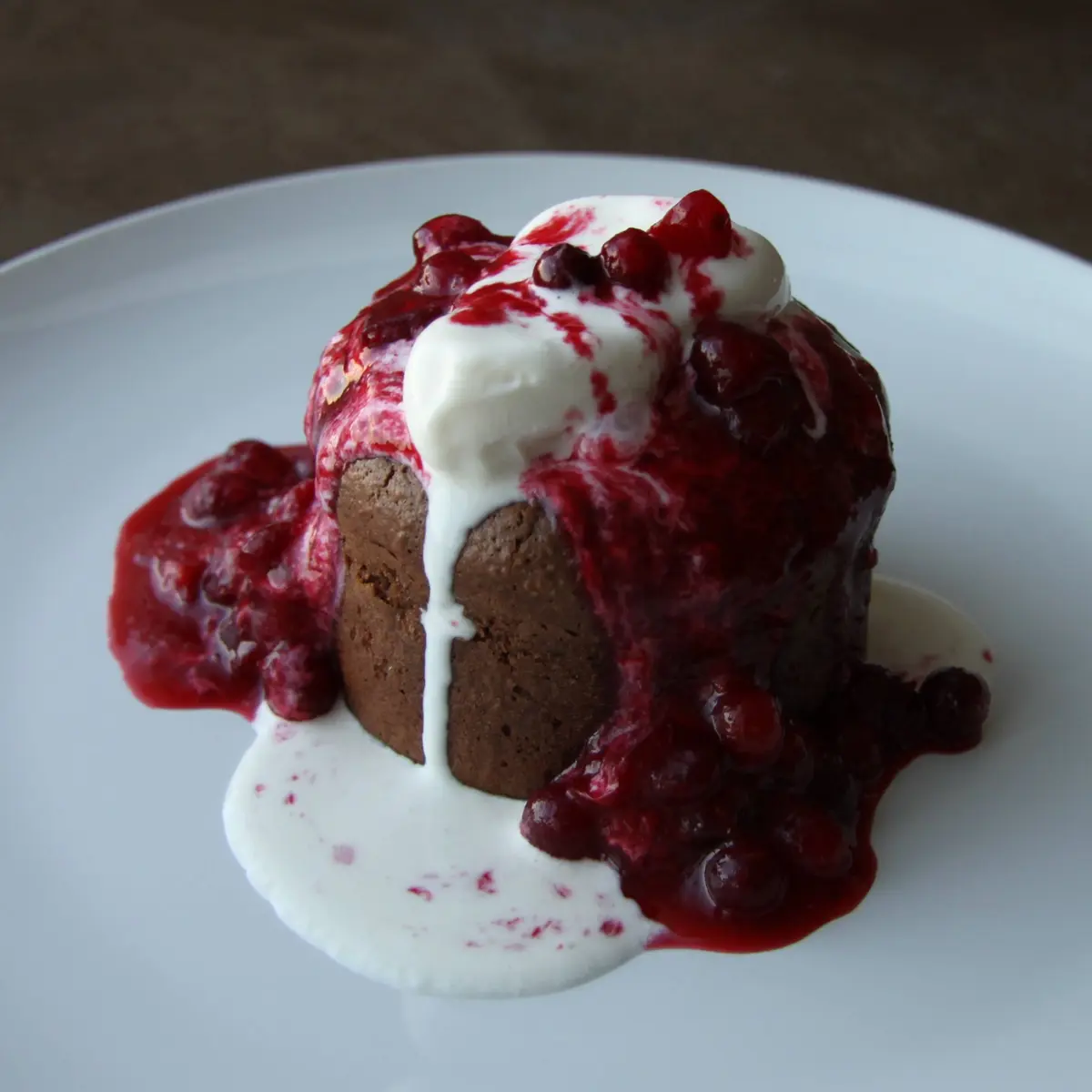 creation thumb for Chocolate & cranberry coulant