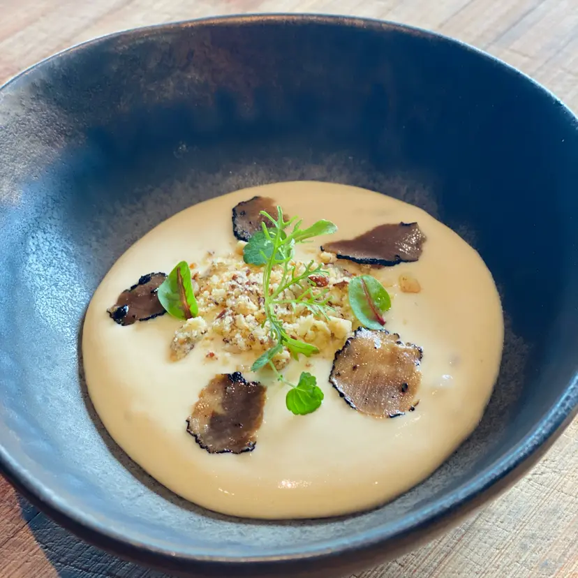 creation thumb for Potatoes and dried porcini foamy puree