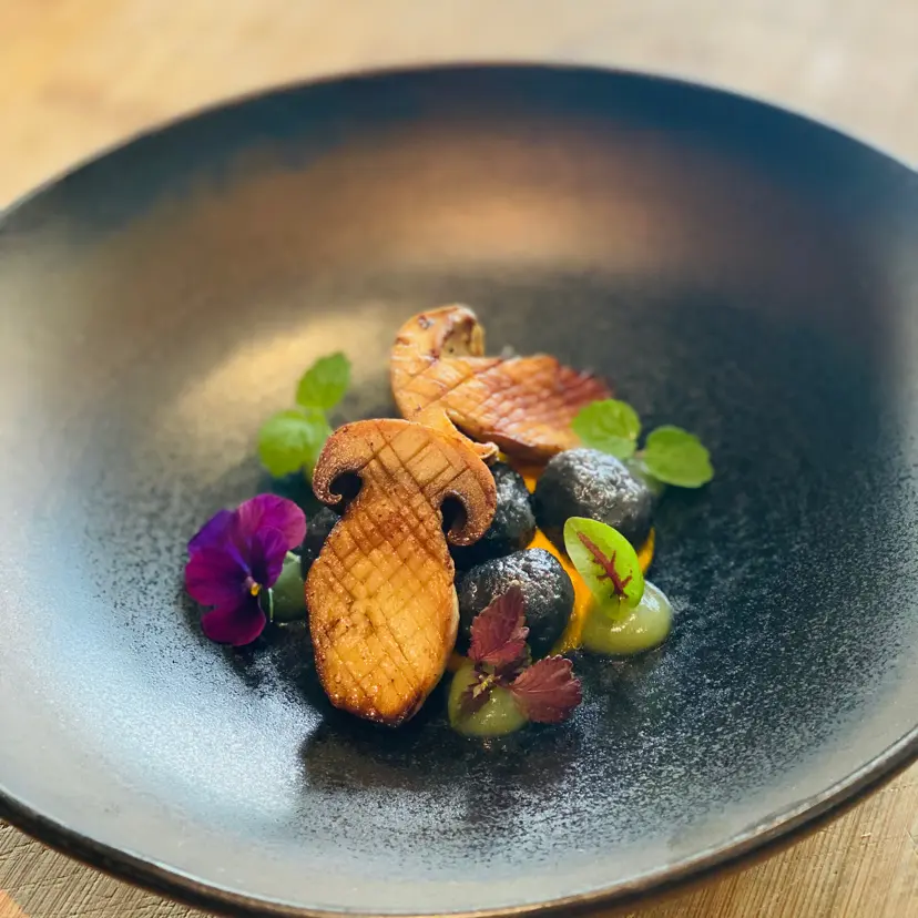 creation thumb for Squid ink Gnocchi, pumpkin  and porcini mushrooms
