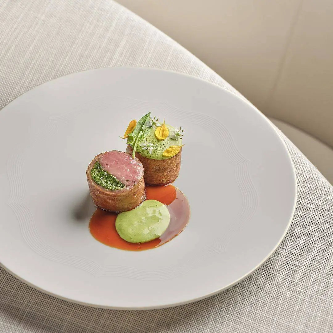 creation thumb for Roasted Saddle Of Lamb, Girolles, Asparagus, Basil