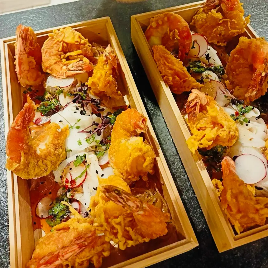 creation thumb for Tempura shrimp/ Bavarian kimchi