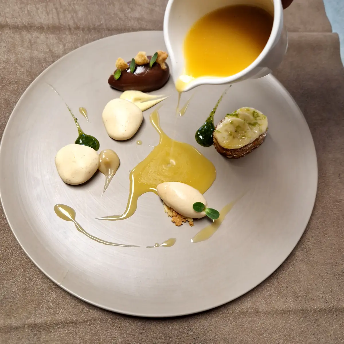 creation thumb for Composition of banana, chocolate & lychee