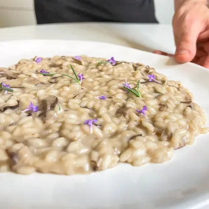 creation thumb for Risotto with lavender and porcini mushrooms