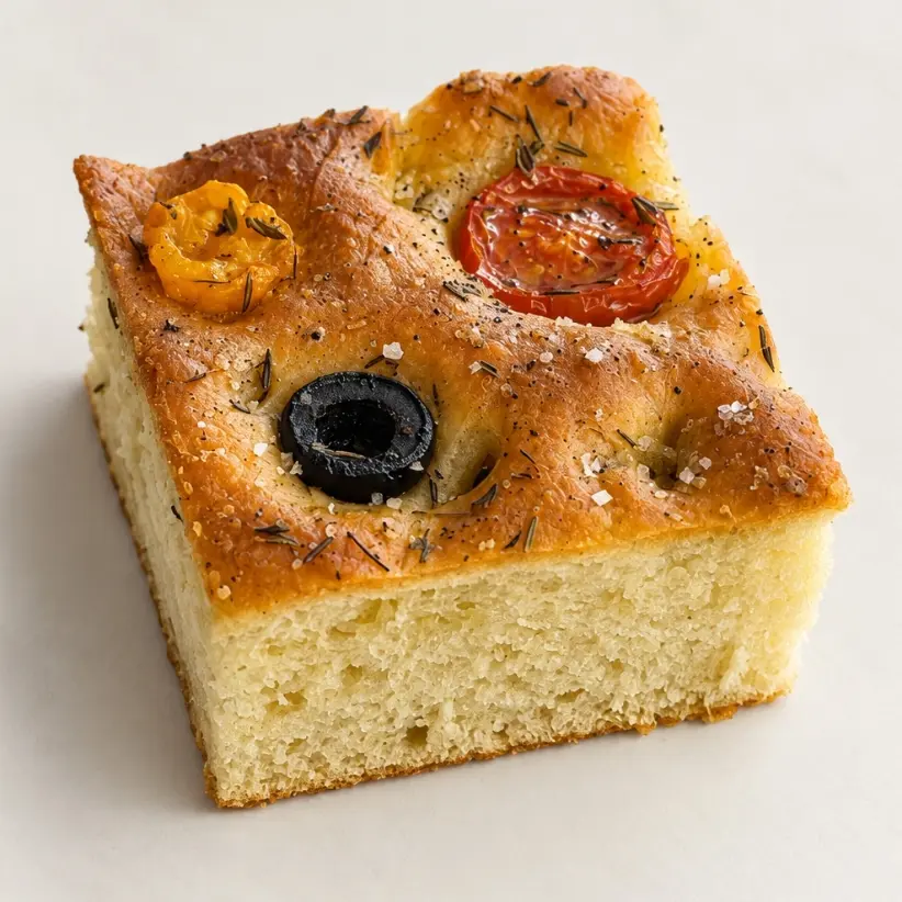 creation thumb for Soft Focaccia with Tomatoes, Olives and Thyme