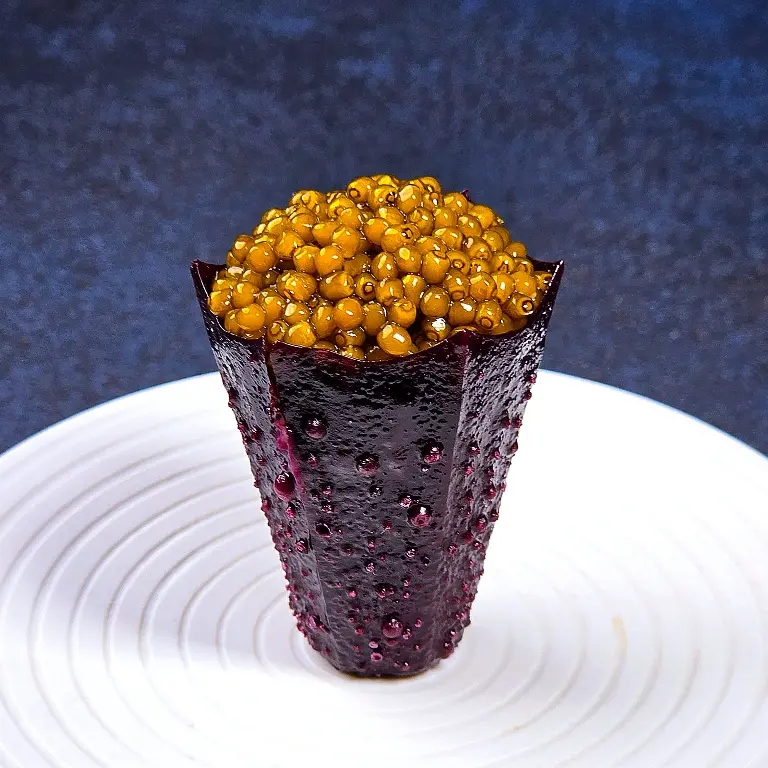 creation thumb for Beetroot Pie Tee Flamed Mackerel Caviar