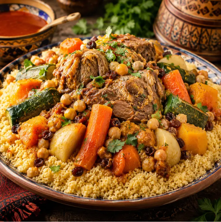creation thumb for Klassisches marokkanisches Couscous mit Harissa
