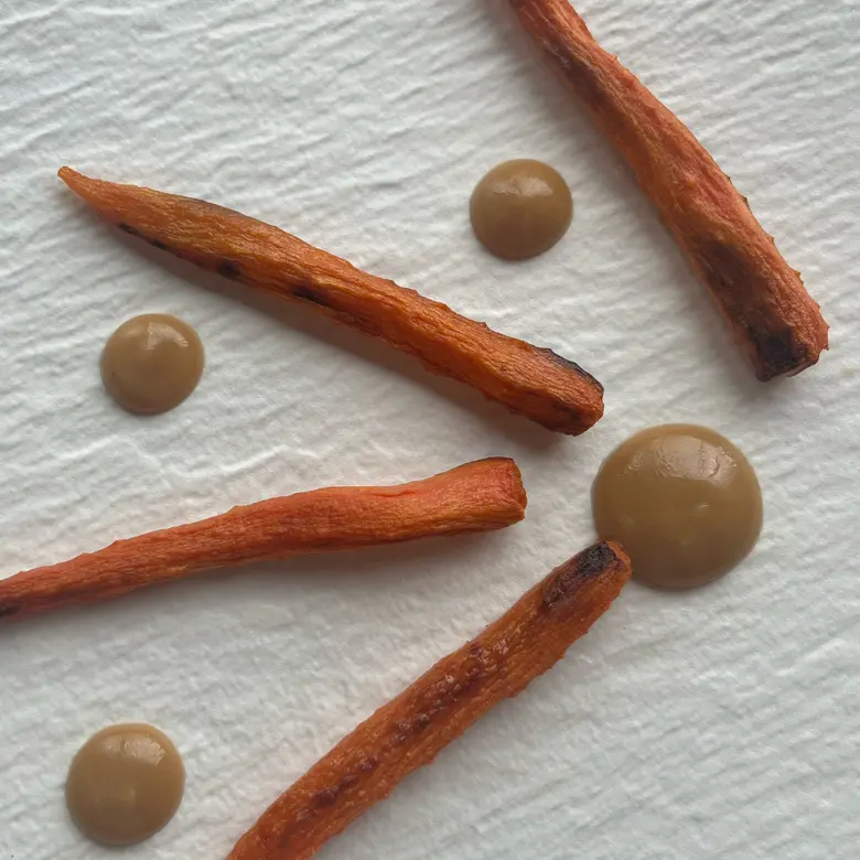 creation thumb for Sticky Carrots & coconut black garlic mayonese