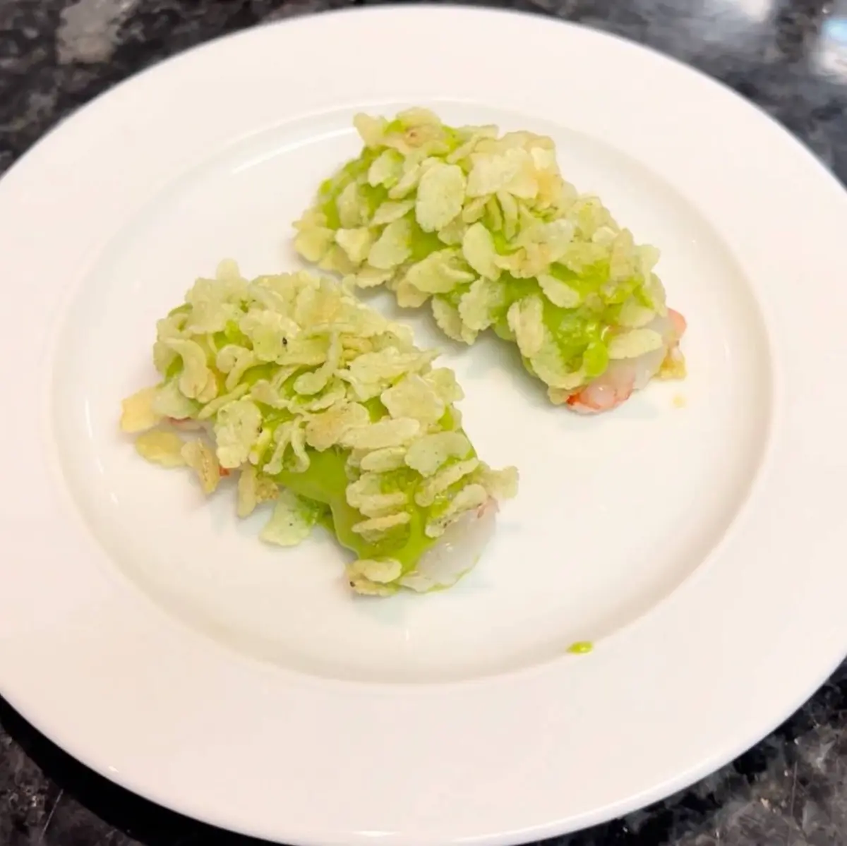 creation thumb for Langoustine mit Schnittlauch-Mayo & grünem Reis