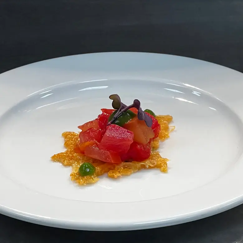 creation thumb for Eingelegte Tomate auf Parmesan-Crisp