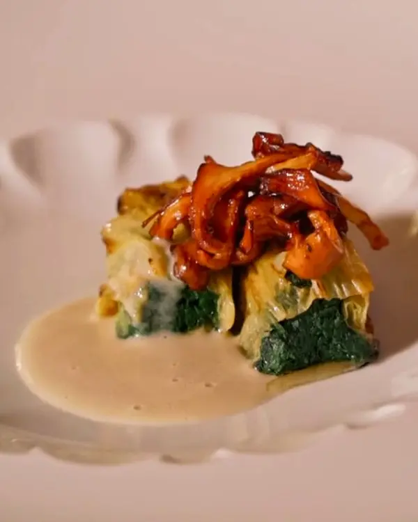 creation thumb for #4 Grilled Cabbage Roulade with Spinach & Chanterelles