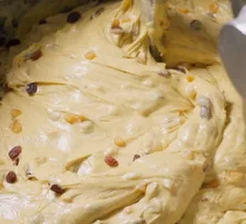 Classic panettone dough in the mixer