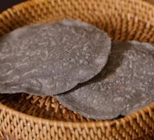 A basket of blue corn tortillas