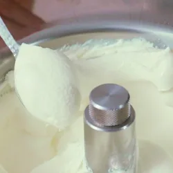 Olive oil, lemon and bergamot ice cream