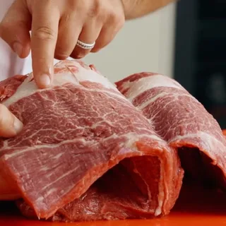 A butchered blade steak