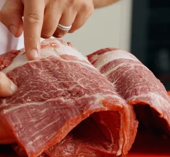 A butchered blade steak